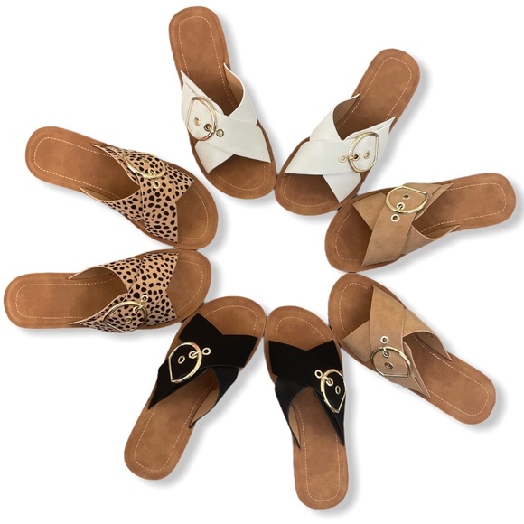 Cheetah Print Adjustable Buckle Criss Cross Sandal - Picture 7 of 11